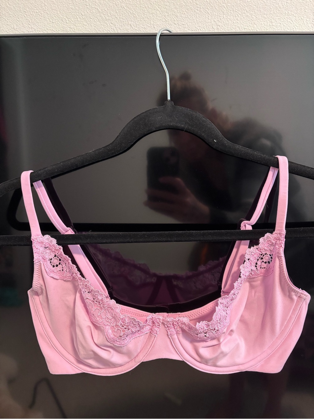 SKIMS Pink Lace-Trim Underwire Bra - Women Intimates